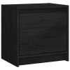 Halstead Bedside Cabinet 40×30.5×40 cm Solid Pinewood – Black, 1