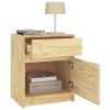 Cleethorpes Bedside Cabinet 40x31x50 cm Solid Pinewood – Brown, 1