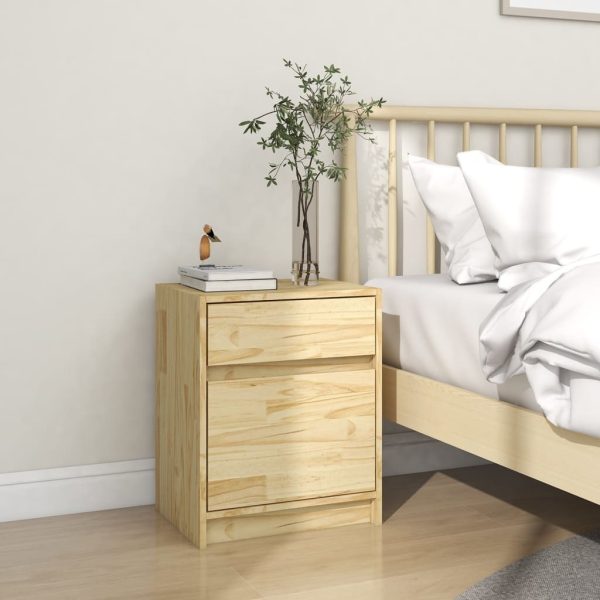 Cleethorpes Bedside Cabinet 40x31x50 cm Solid Pinewood – Brown, 1