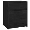 Cleethorpes Bedside Cabinet 40x31x50 cm Solid Pinewood – Black, 1