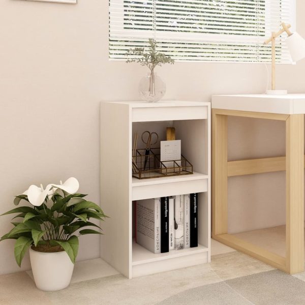 Book Cabinet Solid Pinewood – 40x30x71.5 cm, White