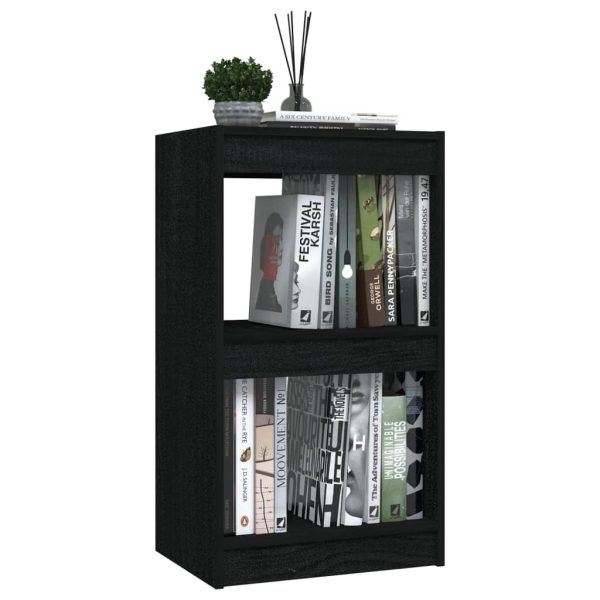 Book Cabinet Solid Pinewood – 40x30x71.5 cm, Black