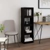 Book Cabinet Solid Pinewood – 40x30x135.5 cm, Black