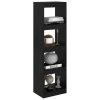 Book Cabinet Solid Pinewood – 40x30x135.5 cm, Black