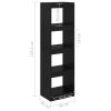 Book Cabinet Solid Pinewood – 40x30x135.5 cm, Black