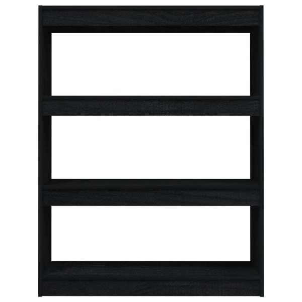 Book Cabinet Solid Pinewood – 100x30x103 cm, Black
