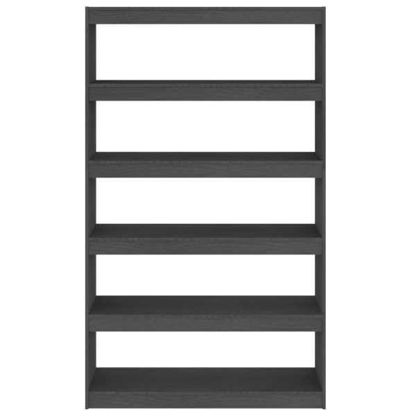 Book Cabinet Solid Pinewood – 100x30x167.5 cm, Grey