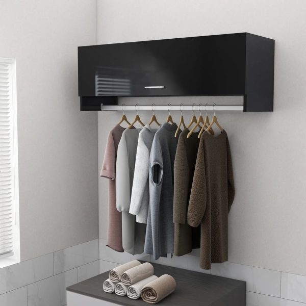 Wardrobe 100×32.5×35 cm Engineered Wood – High Gloss Black