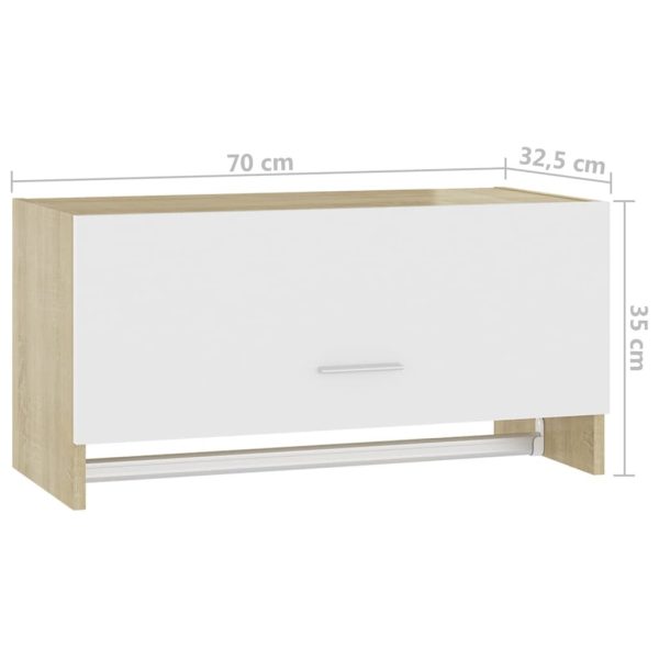 Wardrobe 70×32.5×35 cm Engineered Wood – White and Sonoma Oak