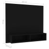 Dublin Wall TV Cabinet 102×23.5×90 cm Engineered Wood – Black