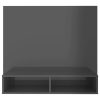 Dublin Wall TV Cabinet 102×23.5×90 cm Engineered Wood – High Gloss Grey