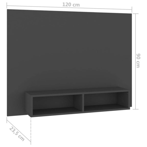Collinsville Wall TV Cabinet 120×23.5×90 cm Engineered Wood – Grey
