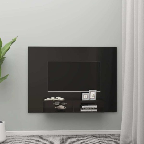 Adrian Wall TV Cabinet 135×23.5×90 cm Engineered Wood – Black