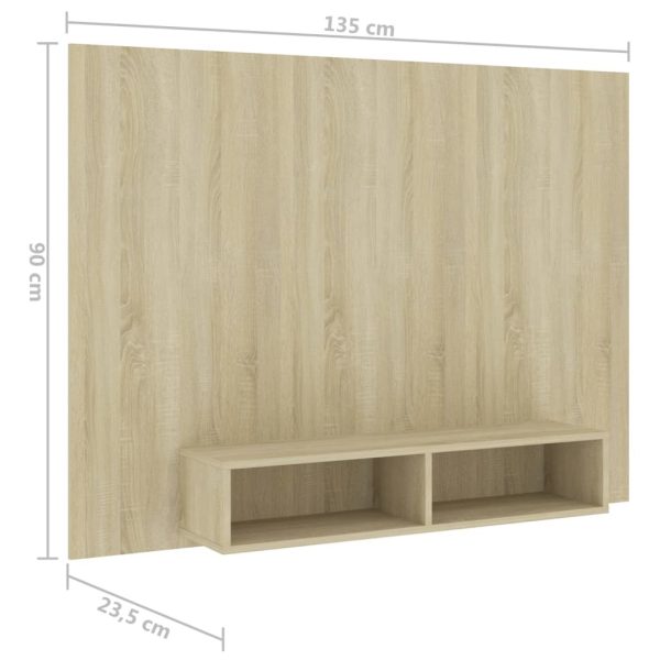 Adrian Wall TV Cabinet 135×23.5×90 cm Engineered Wood – Sonoma oak