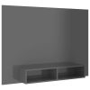 Adrian Wall TV Cabinet 135×23.5×90 cm Engineered Wood – High Gloss Grey