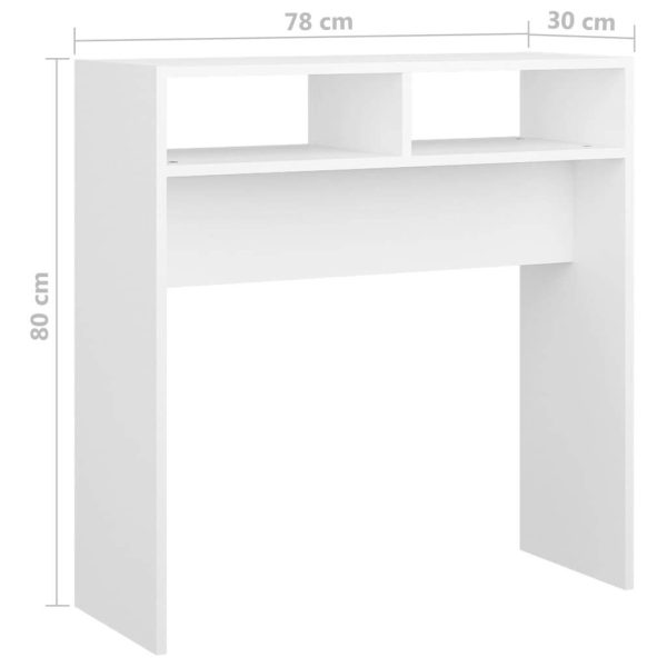 Console Table 78x30x80 cm Engineered Wood – White