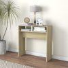 Console Table 78x30x80 cm Engineered Wood – White and Sonoma Oak