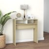 Console Table 78x30x80 cm Engineered Wood – White and Sonoma Oak