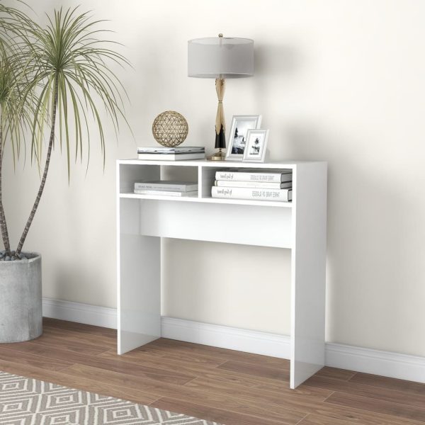 Console Table 78x30x80 cm Engineered Wood – High Gloss White
