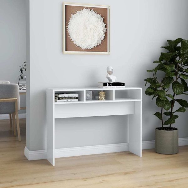 Console Table 105x30x80 cm Engineered Wood – White