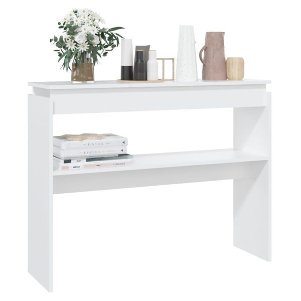 Console Table 102x30x80 cm Engineered Wood – White
