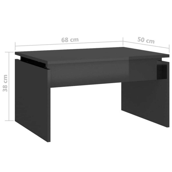 Coffee Table 68x50x38 cm Engineered Wood – High Gloss Grey