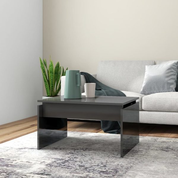 Coffee Table 68x50x38 cm Engineered Wood – High Gloss Grey