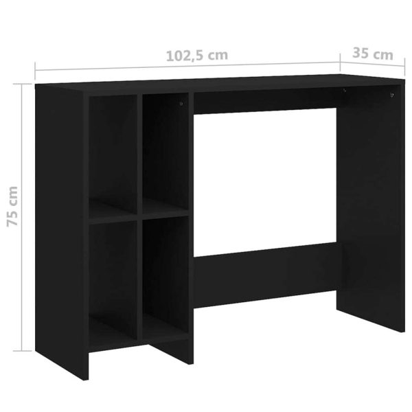 Notebook Desk 102.5x35x75 cm Engineered Wood – Black