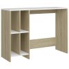 Notebook Desk 102.5x35x75 cm Engineered Wood – White and Sonoma Oak