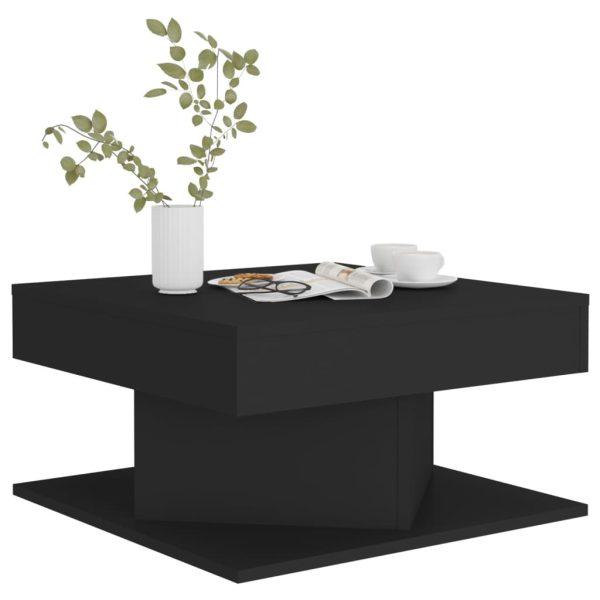 Coffee Table 57x57x30 cm Engineered Wood – Black