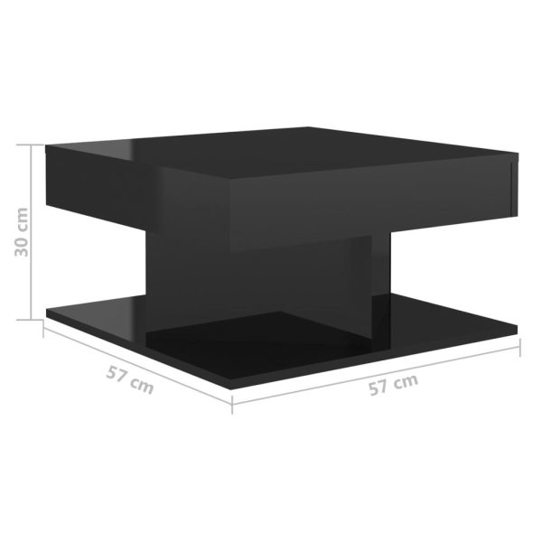 Coffee Table 57x57x30 cm Engineered Wood – High Gloss Black