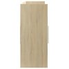 Sideboard 105x30x70 cm Engineered Wood – White and Sonoma Oak