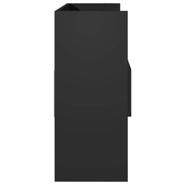 Sideboard 105x30x70 cm Engineered Wood – High Gloss Black