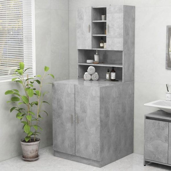 Washing Machine Cabinet 70.5×25.5×90 cm – Concrete Grey