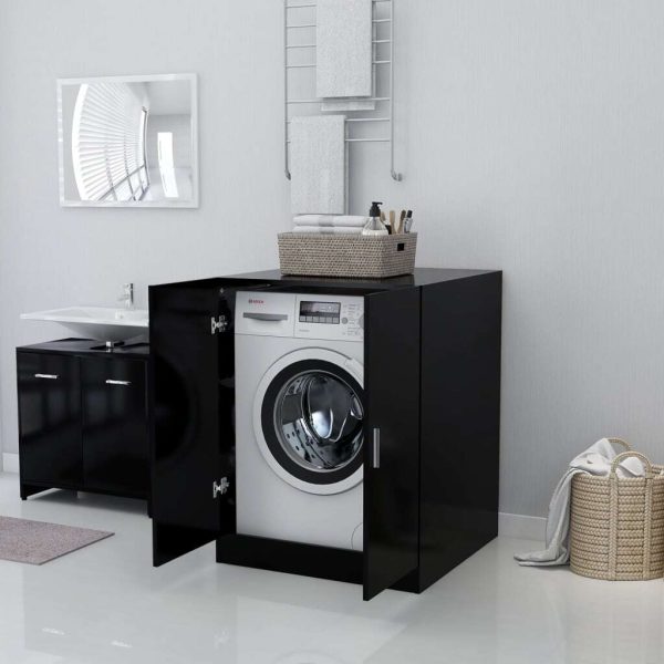 Washing Machine Cabinet 71×71.5×91.5 cm – Black