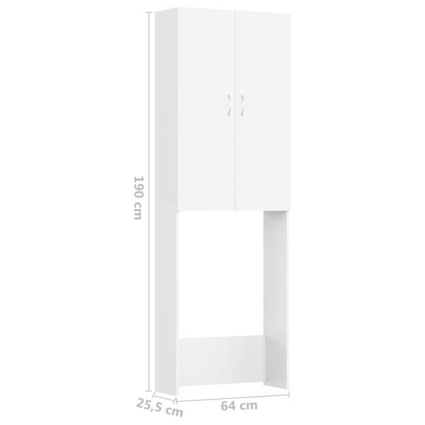 Washing Machine Cabinet 64×25.5×190 cm – White