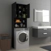 Washing Machine Cabinet 64×25.5×190 cm – Black