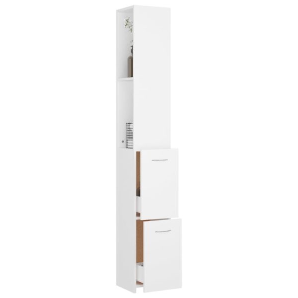 Bathroom Cabinet 25x25x170 cm Engineered Wood – White