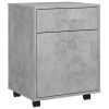 Rolling Cabinet 45x38x54 cm Engineered Wood – Concrete Grey