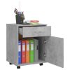 Rolling Cabinet 45x38x54 cm Engineered Wood – Concrete Grey