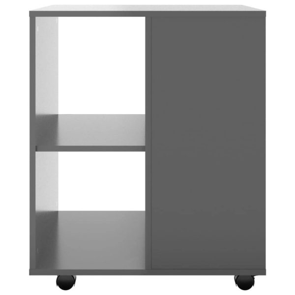 Rolling Cabinet High Gloss Grey 60x53x72 cm Chipboard