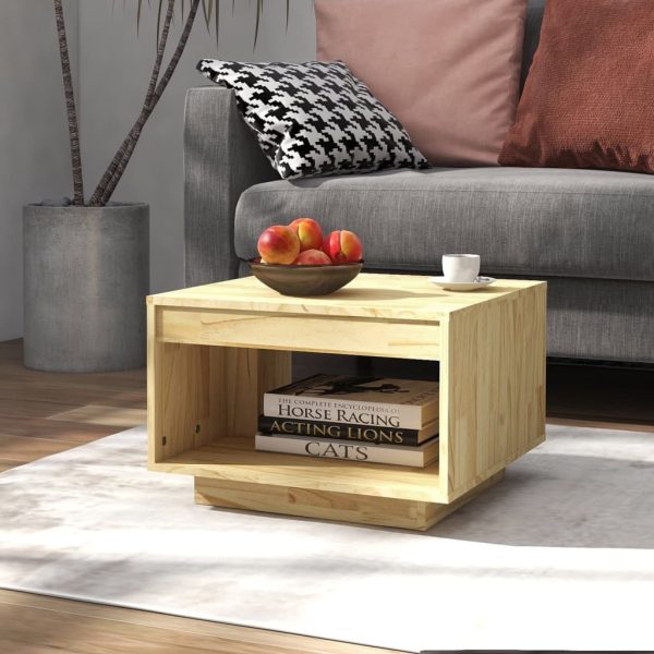 Coffee Table 50x50x33.5 cm Solid Pinewood – Brown