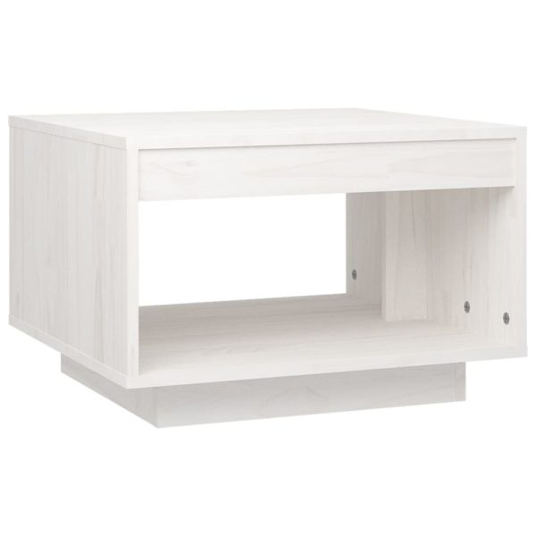 Coffee Table 50x50x33.5 cm Solid Pinewood – White