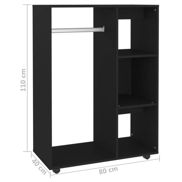 Wardrobe 80x40x110 cm Engineered Wood – Black
