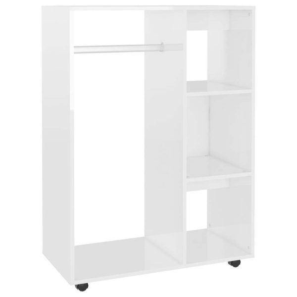 Wardrobe 80x40x110 cm Engineered Wood – High Gloss White