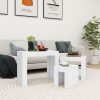 Nesting Coffee Tables 3 pcs Engineered Wood – White