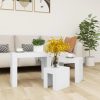 Nesting Coffee Tables 3 pcs Engineered Wood – White