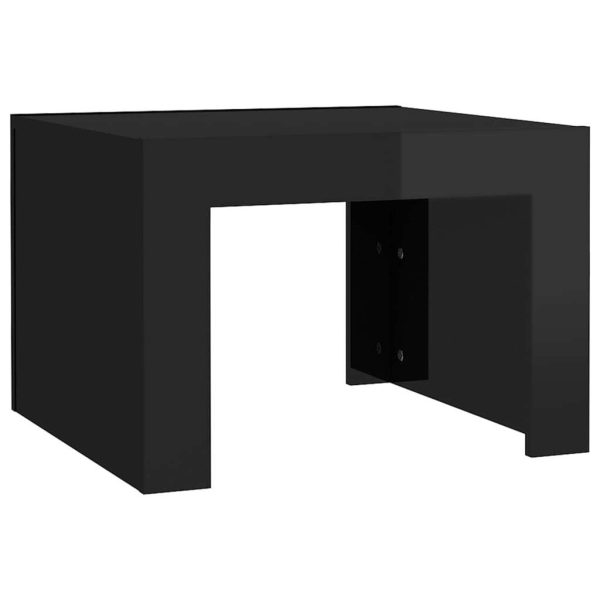 Coffee Table 50x50x35 cm Engineered Wood – High Gloss Black
