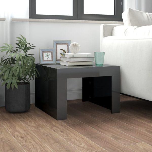 Coffee Table 50x50x35 cm Engineered Wood – High Gloss Grey
