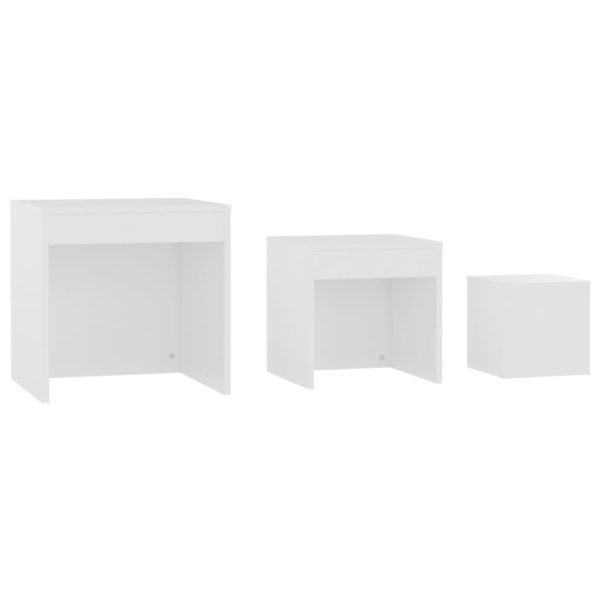 Nesting Tables 3 pcs Engineered Wood – White